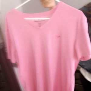 Pink American Eagle V Neck Tee